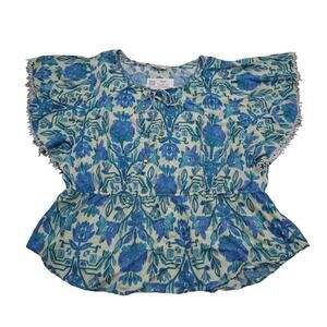Clothing Obsessed Company Shirt Womens 3XL Blue Floral Curvy Fit Casual Top